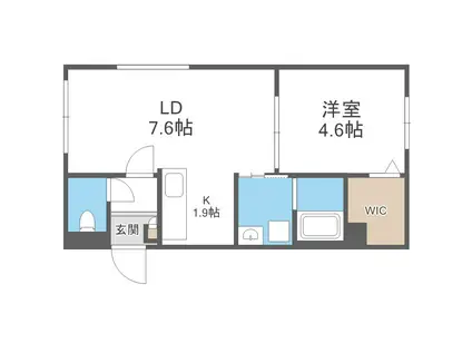 NECOFILO元町(1LDK/3階)の間取り写真