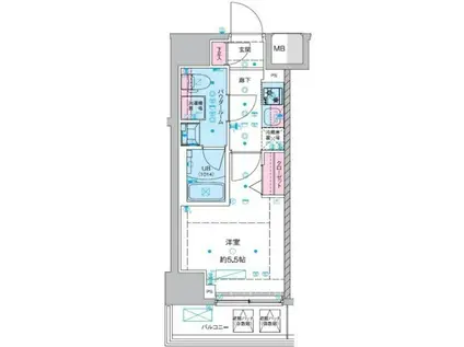 ジェノヴィア西川口III(1K/3階)の間取り写真