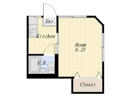 サンハイム(1K/2階)の間取り写真