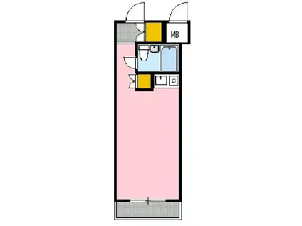 ダイアパレス吉野町第2(ワンルーム/1階)の間取り写真