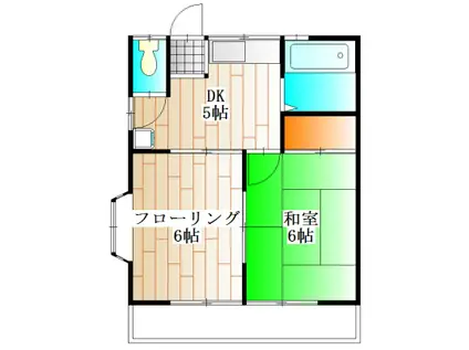 野口ハイツ(2DK/2階)の間取り写真