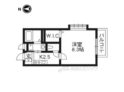 叡山電鉄鞍馬線 岩倉駅(京都) 徒歩14分 2階建 築15年(1K/2階)の間取り写真
