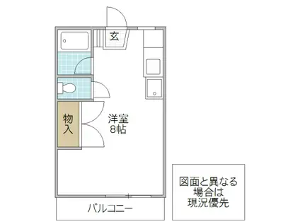 クリーンルームあつむ C棟(ワンルーム/1階)の間取り写真