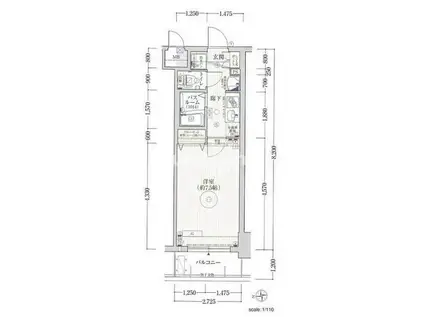 エステムコート博多駅前アヴェール(1K/14階)の間取り写真