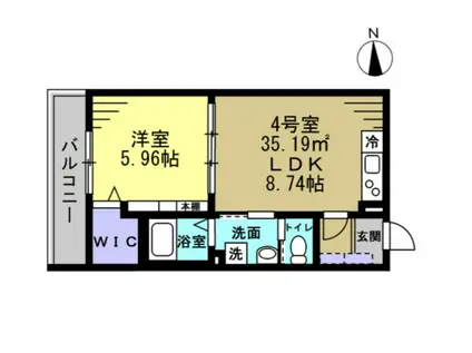 セミカ葛城 I(1LDK/3階)の間取り写真