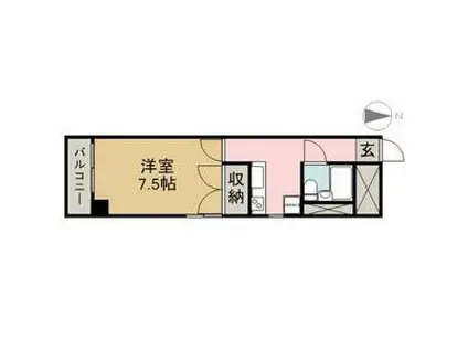 アザリアガーデンB棟(1K/2階)の間取り写真