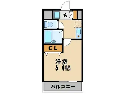 プルメリア(1K/2階)の間取り写真