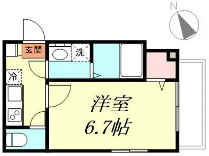 BESTSTAGE北越谷2丁目I(1K/1階)の間取り写真