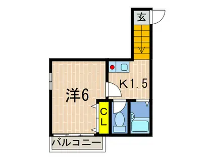 アプロディール(1K/2階)の間取り写真