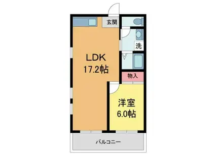 モダンアパートメント神戸宝塚I(1LDK/2階)の間取り写真