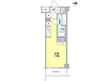 リバーレ蒲田仲六郷(ワンルーム/3階)の間取り写真