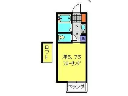 ヨコハマベイヒルズ(1K/2階)の間取り写真