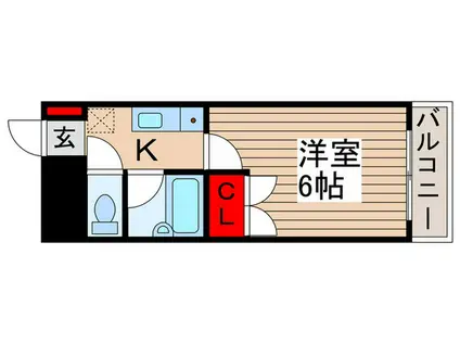 ヴィスターラティーズ(1K/3階)の間取り写真