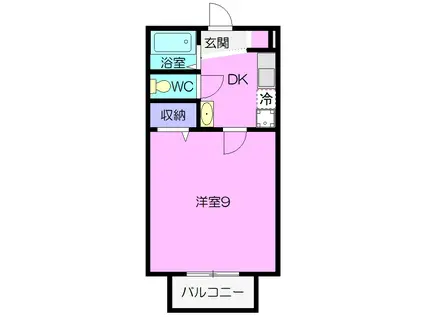 リベルテコートYS(1K/2階)の間取り写真