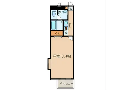 アンプルールフェールKOKI(1K/1階)の間取り写真