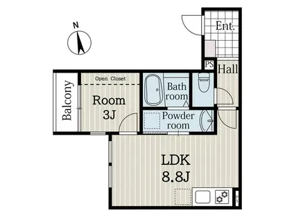 リブレメゾン立花町I(1LDK/1階)の間取り写真