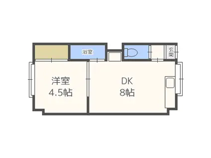 フォースI(1DK/2階)の間取り写真