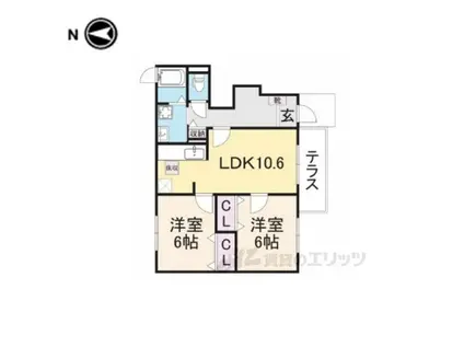 エム・フィオーレ(2LDK/1階)の間取り写真