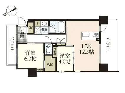 リッチコートK(2LDK/2階)の間取り写真