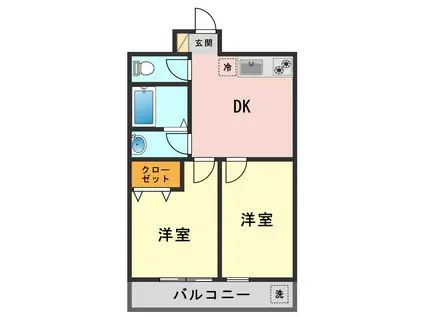 大雄マンション(2DK/3階)の間取り写真