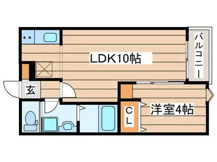 GRAND CHARIOT K 大和町(1LDK/1階)の間取り写真
