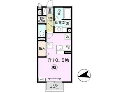 HITOMI DORMITORY(ワンルーム/1階)の間取り写真