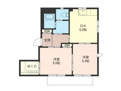 AZELEA(2DK/1階)の間取り写真