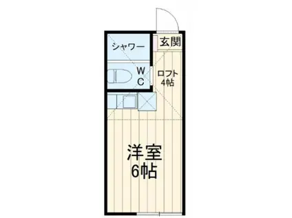 ユナイト阪東橋ラ・カリビアーノ(ワンルーム/2階)の間取り写真