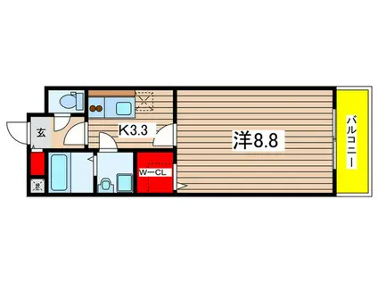 グランドクロエ(1K/4階)の間取り写真