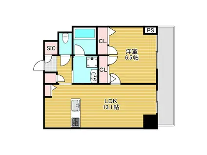 PARC DE VERT ESAKA(1LDK/6階)の間取り写真