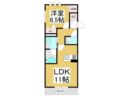 グランメゾン若里(1LDK/3階)の間取り写真