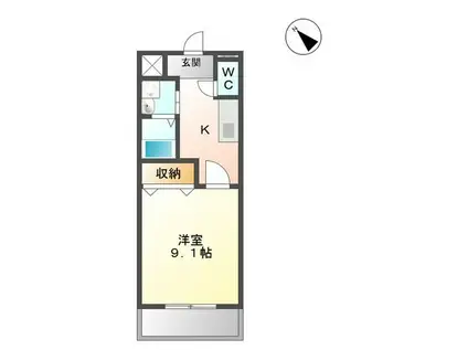 メアリースペース参番館(1K/1階)の間取り写真