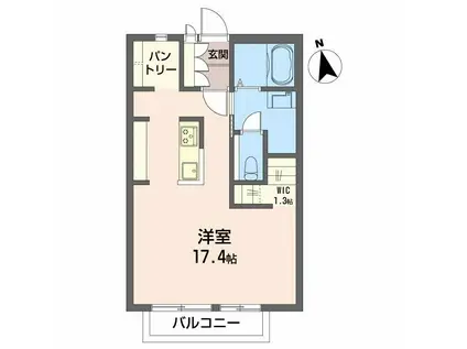 梧桐の杜 参番館(ワンルーム/2階)の間取り写真