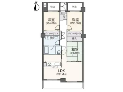 コートハウス千歳船橋(3LDK/8階)の間取り写真