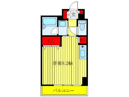 ハイホーム十条ヴェルデ館(ワンルーム/5階)の間取り写真