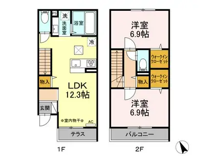 セッテルーチェ102(2LDK/1階)の間取り写真