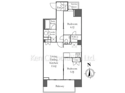 ザ・パークハウス大井町イーストコート(2LDK/4階)の間取り写真