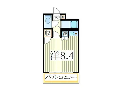 エスポワールトミタ(ワンルーム/2階)の間取り写真