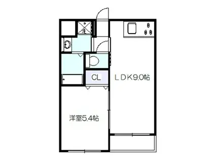 橋野マンションII(1LDK/3階)の間取り写真