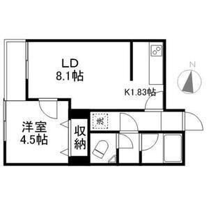 地下鉄東豊線 北１３条東駅 徒歩3分 4階建 築28年(1LDK/2階)の間取り写真