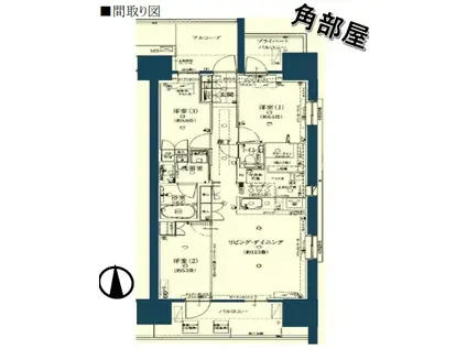 グランドメゾン品川シーサイドの杜グランドメゾンシナガワシーサイドノモ(3LDK/18階)の間取り写真