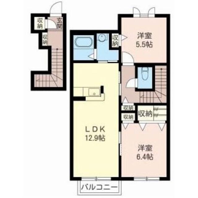 プルミエール(2LDK/2階)の間取り写真