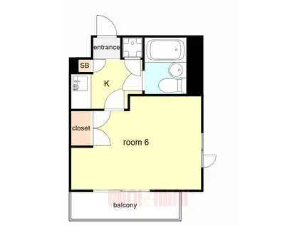 アニメイト神戸(ワンルーム/6階)の間取り写真