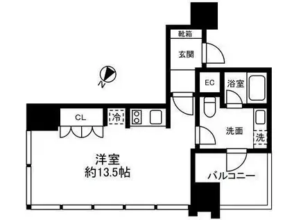 THE ROPPONGI TOKYO SUPERIOR RESIDEN(1K/7階)の間取り写真