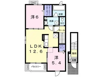 シエテ カミーノIII(2LDK/2階)の間取り写真