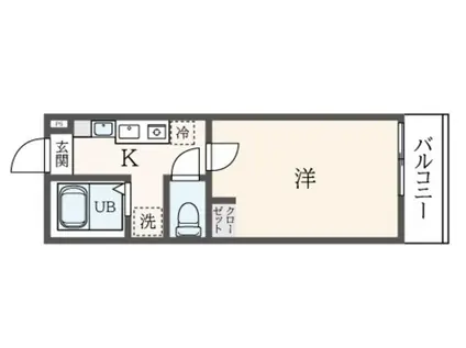 RUHE蒔田(1K/3階)の間取り写真