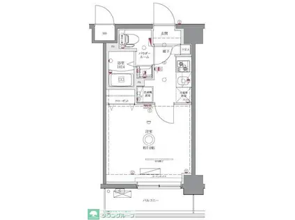 ジェノヴィア西川口II(1K/1階)の間取り写真