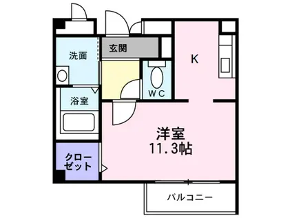フォチュネイト(ワンルーム/2階)の間取り写真