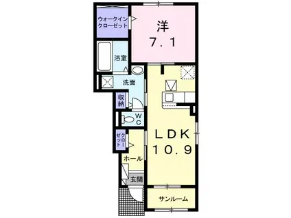セントワール(1LDK/1階)の間取り写真