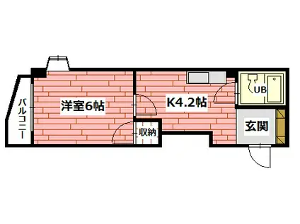 フローレンス尾前(1K/1階)の間取り写真